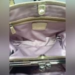 Coach Tartan Plaid Kiss-lock Carryall Lavender & Champagne Tote Photo 7