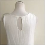 Elena Baldi 100% Silk Tunic Blouse Crochet Knit Hem Size Medium White Fairy Photo 3