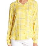 Lush Clothing NWT Women's Yellow Patterned Button Down Shirt Photo 0