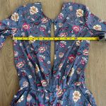 Victoria's Secret NWT Victoria’s Secret Gray Silvery Satin Long-Sleeve Floral Jumpsuit Size XS Photo 3