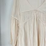 Sancia Anita Cream Silk Boho Babydoll Dress Mini Womens S V Neck Cottage Core Photo 3