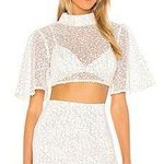 NBD Ibiza Top in White & Silver Medium Photo 0