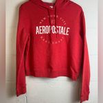 Aeropostale Woman’s Red Cropped Casual Cozy Preppy Pullover Hoodie Size Medium Photo 0