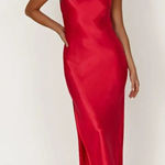 Meshki ✨ CLAIRE SATIN DRAPE BACK MAXI SZ XL DRESS WITH SPLIT✨ Photo 0