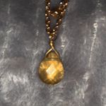 Cookie Lee Gold Necklace With Yellow Jewel Photo 1