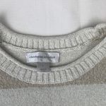 Christopher & Banks  size small Christmas sweater cute stripe tan white granny Photo 1