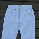 We The Free NWT Free People Optic White High Waisted Straight Leg Distressed Denim Jeans Photo 3