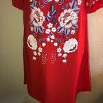Chelsea and Violet Lightweight Red Embroidered Floral Dress Size XS Photo 2