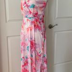 Nicole Miller New York Satin Floral Print Maxi Dress Photo 4