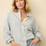 Faherty Laguna Linen Relaxed Shirt - Ocean Lucy Stripe Photo 0