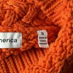 525 America  Sweater Womens Small Orange Ombre Turtleneck Chunky Knit Preppy Cozy Photo 5