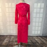 ZARA  bloggers favorite pink long sleeve floral jacquard true wrap maxi dress Photo 8