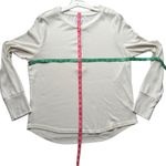 Luxuriously Soft Long Sleeve Button Up Henley Sleep Pajama Top Women’s Large Dip White Photo 4