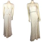 Betsy and Adam  formal lace sleevless dress with silver jeweled satin belt size 10 Photo 1
