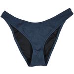 J.Crew J. Crew Textured curved-waist cheeky bikini bottom in Navy M NWT Photo 0