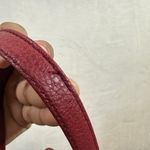 Cute Red Pleather Two Strap Crossbody Purse Bag Vegan Gold Hardware Pockets EUC Photo 8