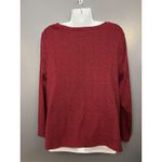 J Jill Shirt Womens XL Petite Red Black Pima Cotton Long Sleeve Crew Top Size undefined Photo 4