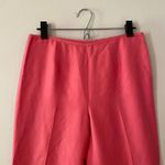 J. McLaughlin Hot Pink 100% Silk Straight Leg Dress Pants High Waist Women's 6 Photo 2