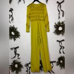 Valentina Romantic Sexy Lace Detail Jumpsuit in Yellow Size Large Photo 7
