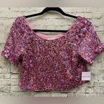 Better Be Pink multi sequin crop top sz S nwt Photo 0