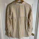 Vince  Tan & White Striped Shaped Collar Shirt Tencel/Nylon Blend Size XL preppy Photo 5