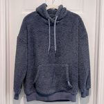 UGG  Loyra Sherpa Hoodie Small Cyclone Blue Plush Fleece Sweatshirt Pullover Photo 1