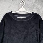 CALIA Sweatshirt XL Caviar Black Velour Crewneck Bodybreeze Cozy Lounge Luxe Photo 3