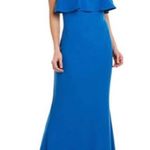 Badgley Mischka Fallon Popover Gown Crepe Cobalt Blue Photo 0