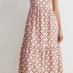 Madewell  Pink Brown Geo‎ Print Cicely Tiered Maxi Dress Photo 0