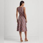 Ralph Lauren Lauren Madras Plaid Belted Midi Dress, NWT, Size 18 Photo 1