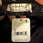 Free People Gold Rush Half-Slip Mini Skirt Lace Hem Embellished Sequin Small NWT Photo 2