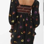 Urban Outfitters NWT  Black Floral Smocked Long Sleeve Mini Dress - Size S Photo 1