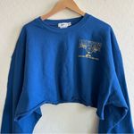THE MAYFAIR GROUP The New P.E. Cropped Sweatshirt in Blue Size XXL Photo 2