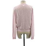 Minnie Rose  Cashmere Frayed Edge‎ Cropped V-Neck Sweater Pink Size Small Photo 5
