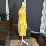 Women’s Plus Size Tea Length Formal Yellow Dress Matching Chiffon Jacket Size XL Photo 7