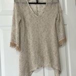 Yahada Asymmetrical Flowy Sweater Tan Photo 0