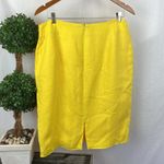 JH Collectibles 100% Linen Knee Length Yellow Skirt 16 Photo 1