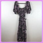 Saltwater Luxe  Nordstrom Black Floral Dark Cottagecore Indie Femme Maxi Dress L Photo 5