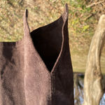 Liz Claiborne Vintage Genuine Suede Leather Dark Brown Oversized Shirt Jacket Western Cowgirl Photo 8