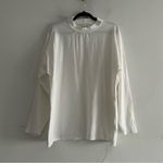Free People  Heater Slouchy Oversized Mock Neck Long Sleeve Tee White Size Small Photo 1