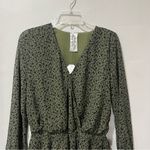 Sadie & Sage Womens Olive Green Animal Print Mini Dress Long Sleeve Small NWT Photo 3