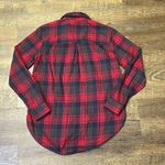 American Eagle Shirt Boyfriend Fit Flannel Red Gray Black Plaid Women's Small Photo 6