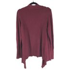 White House | Black Market  Womens Cardigan Duster Sweater Open Front Burgundy L Photo 2