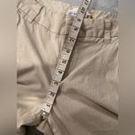 Old Navy Size 8 Khaki Cream Stripe Stretch Mid Rise Straight Leg Cropped Pants Photo 8