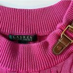 Ralph Lauren Lauren  Bubble Gum Pink Round Neck 3/4 Sleeve Cable Knit Sweater Photo 4