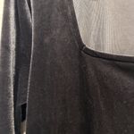 Old Navy  Square-Neck‎ Velvet Bodysuit Size XL Gray Black Long Sleeve Photo 1