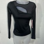 Crave fame  Women’s Long Sleeve Black Cut Put Top Size Small NWT Photo 1