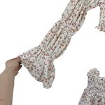 Sabo Skirt Shirred Lule Ruched Dress Sz S Floral Tiered Off The Shoulder Ruffle Photo 9