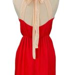Lulus Lulu’s Red and Cream Mini Blouson Halter Dress Photo 5