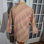 Vintage April Cornell Womens Red Yellow Striped Blouse‎ Small Photo 1
